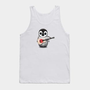 Baby Penguin Playing Japanese Flag Guitar Tank Top